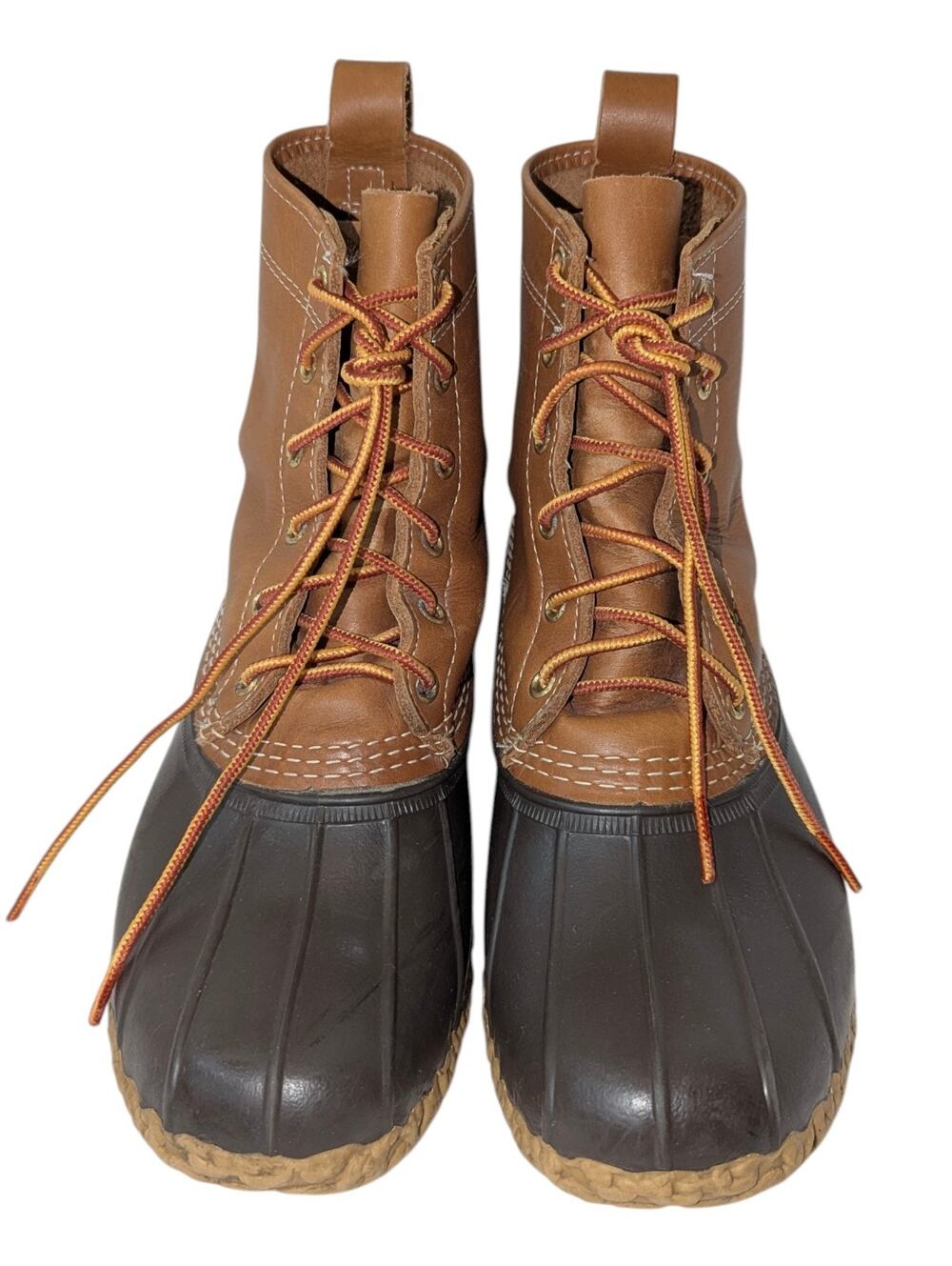 Vintage L.L. Bean Bean Boots Men's Brown Leather 8" Duck Boots Made in Maine USA
